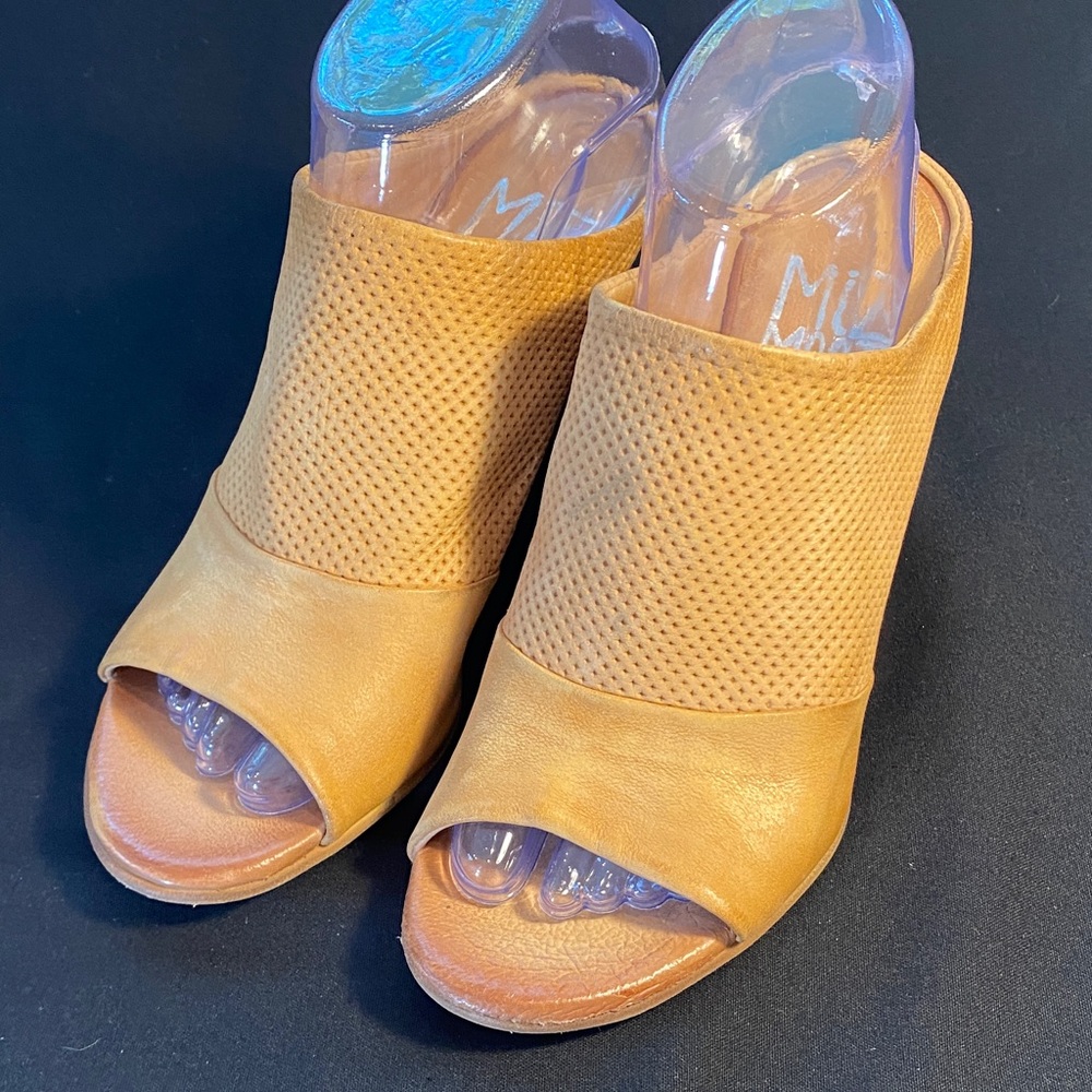 Miz Mooz Leather Kenzie Wedge Open-Toe Mules